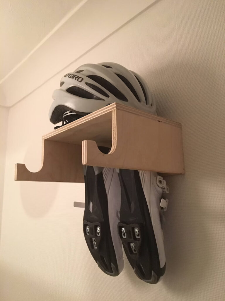 Helmet Storage. Etsy https://www.etsy.com/uk/listing/588498157/handmade-plywood-bicycle-rackwall