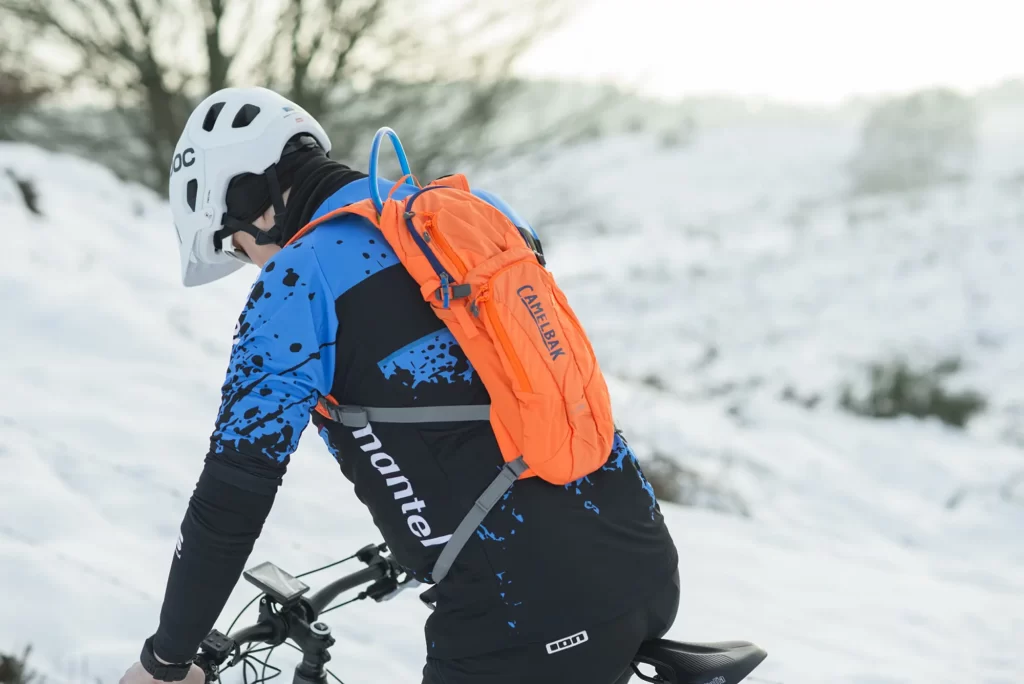 winter cycling with packs